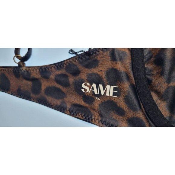 SAME Los Angeles Leopard Underwire Bikini Top Size XL Brown Animal Print - Picture 5 of 7